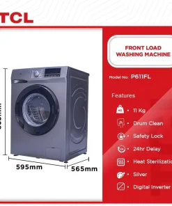 TCL 11kg Front Load Washing Machine (P611FL) - view 2
